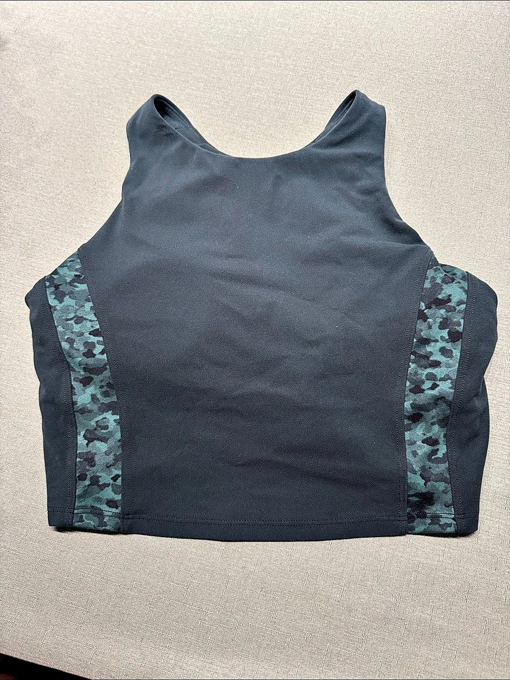 Athleta Conscious Crop with Camo Stripe Tank Green